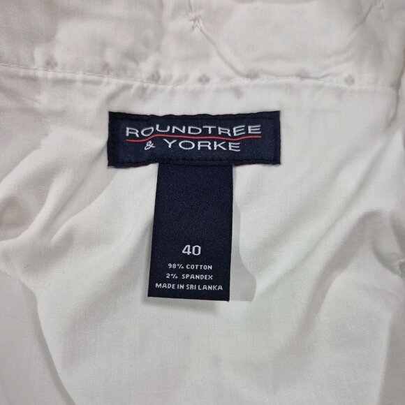 Roundtree & Yorke Men's Shorts Size 40 Casuals White Flat Front Chino (54) - Picture 9 of 13